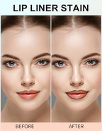 Erinde 3PCS Peel Off Lip Liner Stain, Long Lasting Tattoo Lip Liner with Tweezer, Matte Finish Peel Off Lip Stain, Waterproof Transfer Proof Lip Stain Peel Off, Non-Stick Cup Nude Lip Stain Lipliner
