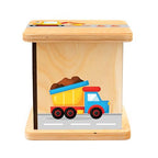 Wooden Piggy Bank for Kids and Adults, Personalized Gift Handmade in USA by BloomOwl, Custom Piggy Bank, Personalized Banks for Kids, Gifts for Baby Boys and Girls (Construction)