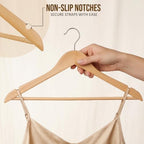 Utopia Home Wooden Hangers 30 Pack – Slim Suit Hangers Natural