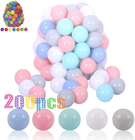 LANGXUN 50 100 200 Soft Plastic Ball Pit Balls for Kids, Gift for Baby Toddler Birthday Christmas, Ball Pit Play Tent, Baby Kiddie Pool Water Toys, Party Decoration