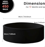 Ball Pit for Toddlers 47.24''x15.75'' Baby Ball Pit Soft Foam Ball Pits Round Lagre Kids Ball Pits Indoor and Outdoor Game Kids Play Ball Pool Ideal Gift for Children (Black, NO Balls)