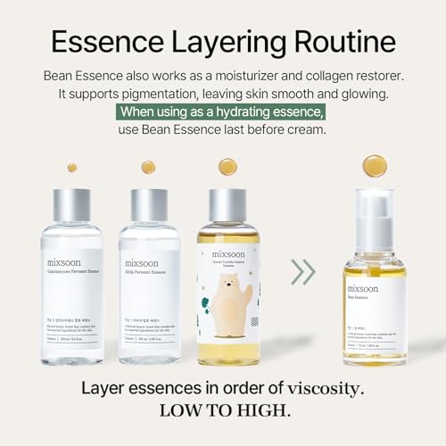 mixsoon Bean Essence Exfoliating Hydrating Korean Skin Care Glass skin Hyaluronic Acid Serum