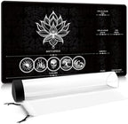 MTG Playmat with Play Zones – Magic Play mat Card Game Mat for Magic The Gathering, Lotus & Basic Lands Design, 24x14 inch, Stitched Edge, Non-Slip Base with Prismatic Playmat Tube-White Zone