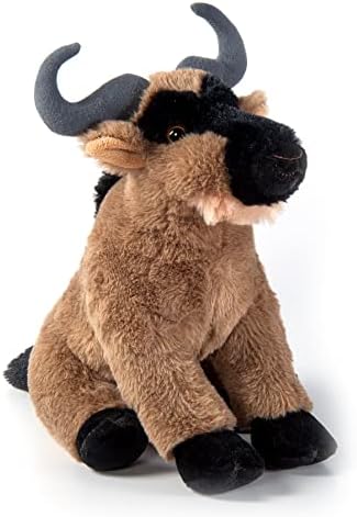 The Petting Zoo Wildebeest Stuffed Animal Plushie, Gifts for Kids, Wild Onez African Animals, Zoologee Wildebeest Plush Toy 12 Inches