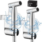 Handheld Toilet Bidet Sprayer for Toilet-Adjustable Water Pressure Control with Bidet Hose for Feminine Wash, Stainless Steel Brushed Nickel Cloth Diaper for Baby Wash (Stainless Steel, 2 Pack)