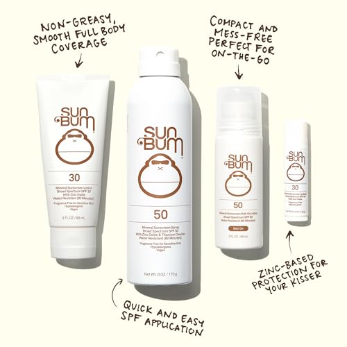 Sun Bum Mineral SPF 50 Sunscreen Body Lotion - Broad Spectrum Moisturizing Sunscreen with Vitamin E - Vegan and Hawaii 104 Act Compliant (Made without Octinoxate & Oxybenzone) - Travel Size - 3 oz