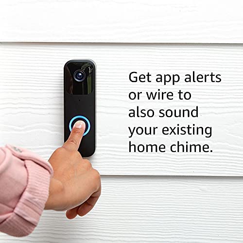 Like-New Blink Video Doorbell (2023 release) + Sync Module 2 | Two-year battery life, Two-way audio, HD video, motion and chime app alerts and Alexa enabled — wired or wire-free (White)