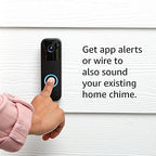 Like-New Blink Video Doorbell (2023 release) + Sync Module 2 | Two-year battery life, Two-way audio, HD video, motion and chime app alerts and Alexa enabled — wired or wire-free (White)