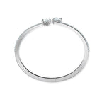 Swarovski Mesmera Bangle Bracelet, Heart-Shaped Clear Crystals on a Rhodium Finish Cuff, Size M, from the Attract Soul Collection