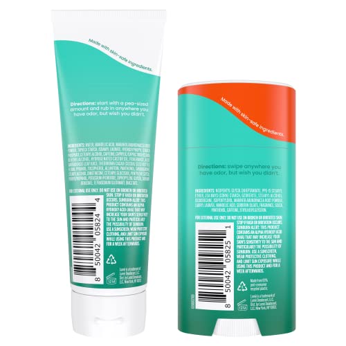 Lume Whole Body Deodorant - Invisible Cream and Solid - 72 Hour Odor Control - Aluminum Free, Baking Soda Free, Skin Safe - 3.0 Ounce Cream and 2.6 Ounce Solid Bundle (Minted Cucumber)