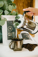 Healthy Bean Organic Espresso Coffee Beans Whole - Low Acid for Sensitive Stomachs, Strong, Rich Flavor, Clean and Healthy - USDA Organic, Espresso Coffee Beans, 11oz