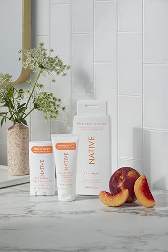 Native Whole Body Deodorant Cream Contains Naturally Derived Ingredients, Deodorant for Women & Men | 72 Hour Odor Protection, Aluminum Free with Coconut Oil and Shea Butter | Sweet Peach & Nectar