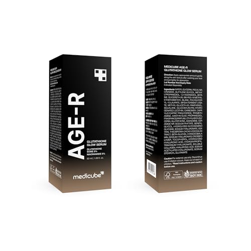 Medicube AGE-R Glutathione Glow Serum - Antioxidant & Elasticity Care Serum for 24Hr Pure Radiance, Korean Glass Glow Skin, Daily Use for Youthful Skin, Korean Skincare