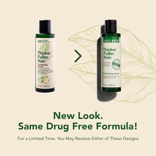 Thicker Fuller Hair Thickening Serum - Thinning Hair Treatment - Hair Volumizer Serum with Natural Ingredients - Fights Breakage - 5 oz