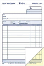 Adams General Purpose Unit Sets, 5.67 x 8.5 Inches, 2-Part, Carbonless, White/Canary, 100 Sets per Pack (NC2581)