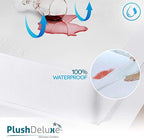 PlushDeluxe Bamboo Waterproof Mattress Protector, Twin Size, Ultra Soft