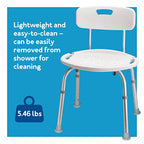 Carex Shower Chair With Back, Bath Chair and Shower Seat For Elderly, Handicap, and Disabled, 350lbs, Easy Assembly