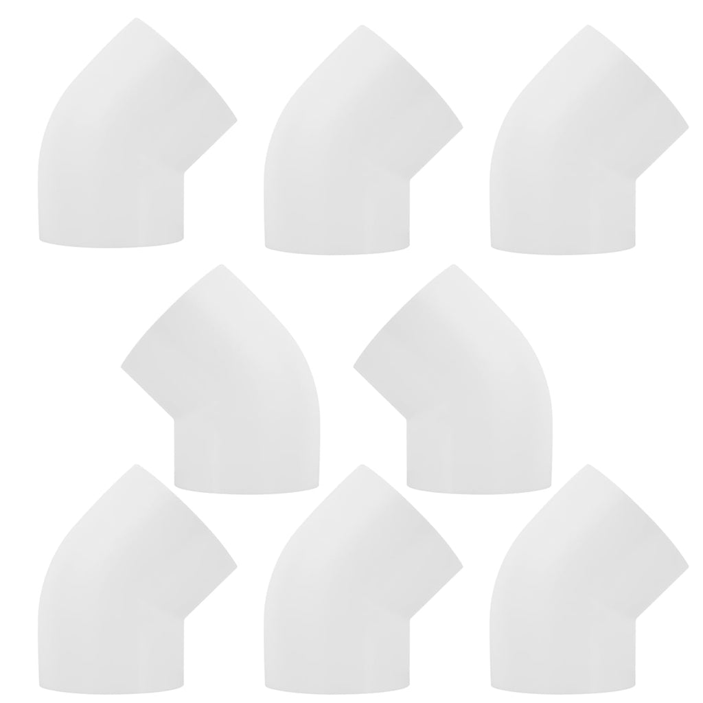 8Pack 1-1/4" 45 Degree PVC Elbow Pipe Fitting Connector (Socket x Socket) Furniture Build Grade SCH40 1.25 Inch 45 Degree Elbow PVC Corner Adapter for Home Sewer Plumbing Water Line