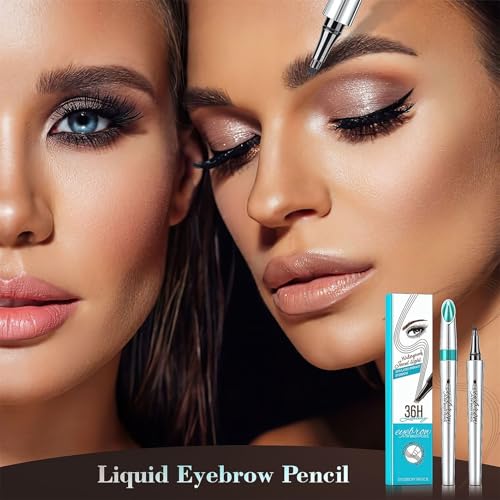 Eyebrow Pencil Eyebrow Microblading Pen - Liquid Eyebrow Pen Micro 4 Point Brow Pen Lift & Brow Pencil Snatch, Eye Makeup Long-Lasting Waterproof Natural Eyebrow Hair 2 PCS (Light Brown)