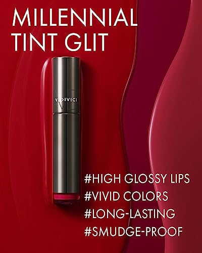 VIDIVICI Millennial Tint Glit - Transfer Proof Moisture Korean Lip Tint with Long-Lasting Color, Lightweight Water Jelly Texture, Hydrating & Smudge-Free Lip Stain, 0.13oz (07 BEST BUD)