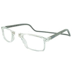 Clic Magnetic Reading Glasses for Men or Women, Soft Foldable Band, Computer Readers, Barat (M-XL, Clear, 1.50 Magnification)