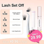 Lash Clusters Kit, Wispy Clusters Lashes Extension Kit, 144 Cluster Eyelash Extensions Soft Individual Lashes Volume, with Clusters Lash Glue Remover Applicator(01C-KitPlus)