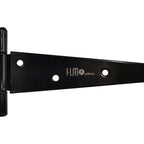 HLMOptimo Heavy Duty T Hinge Tee T Strap Shed Gate Barn Fence Door Hinge Wrought Rustproof Black (6 pcs, 4 inch)