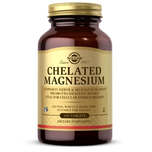 Solgar Chelated Magnesium, 250 Tablets - Supports Nerve & Muscle Function - Promotes Healthy Bones - Vital for Cellular Energy Release - Non-GMO, Vegan, Gluten Free, Dairy Free - 62 Servings