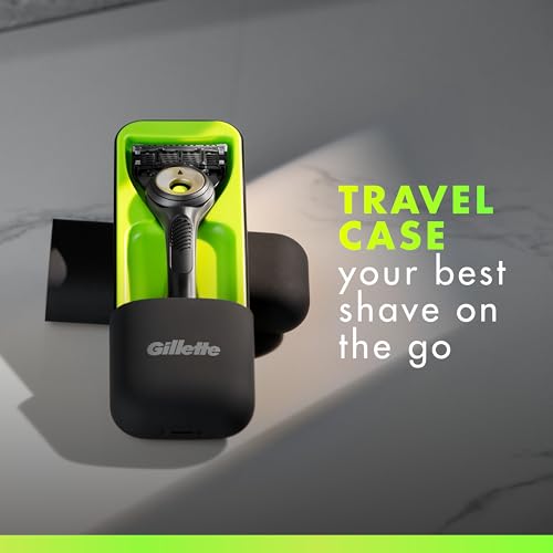 GilletteLabs With Exfoliating Bar Shaving Razor For Men, 1 Handle, 3 Blade Refills, Includes Travel Case for Convenient Storage On The Go