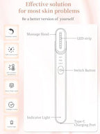 7 Acne Light Therapy Wand Red Light Therapy for Face Microcurrent Facial Device, True Beauty Glow Facial Massager Lymphatic Drainage Massager Face, Facial Massager Tool Face Sculpting Tool