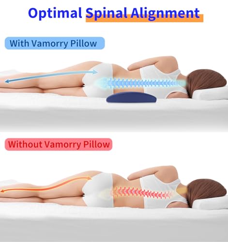 Futon Mattresses Lumbar Support Pillow for Bed Relief Back Pain: Lower Back Pillow for Sleeping - Memory Foam Waist Pillow - Bolster Pillow for Side, Back&Stomach Sleepers - Bed Rest Pillow