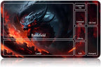 for MTG Game Playmat, for Magic TCG Rubber Play mat,Tabletop Card Playmats with Smooth Surface,Trading Card Inked Game Mat with New Zones,Battle Game,Fire Dragon