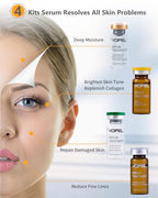 Anti Aging Serum with Hyaluronic Acid Vitamin C Serum for Face Centella Serum Moisturizer 0.35 oz 4 Kits 16 Vials Facial Serum Ampoules (4 kits gift box)