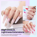 Modelones 12 Colors Poly Nail Extension Gel Kit Pink Black White Red Glitter Poly Nail Gel All Seasons Classic Colors Builder Nail Gel Set Holiday Manicure DIY Design Salon at Home Beauty Gifts