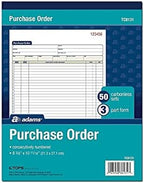 Adams Purchase Order Book, 8.38 x 10.69 Inch, 3-Part, Carbonless, 50 Sets, White, Canary and Pink (TC8131)