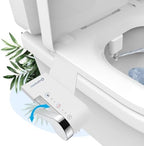 HOPOPRO Bidet Attachment for Toilet, Non-Electric Bidet Ultra-Slim Dual Nozzle (Feminine/Rear Wash), Cold Water Bidets Sprayer for Existing Toilets with Adjustable Pressure Control 1-Min Install