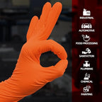 Jointown Basic Heavy Duty Nitrile Gloves Mechanic Gloves, 8 Mil Nitrile Disposable Gloves Medium with Raised Diamond Texture, Latex Free, Powder Free Industrial Automotive Gloves Case of 1000
