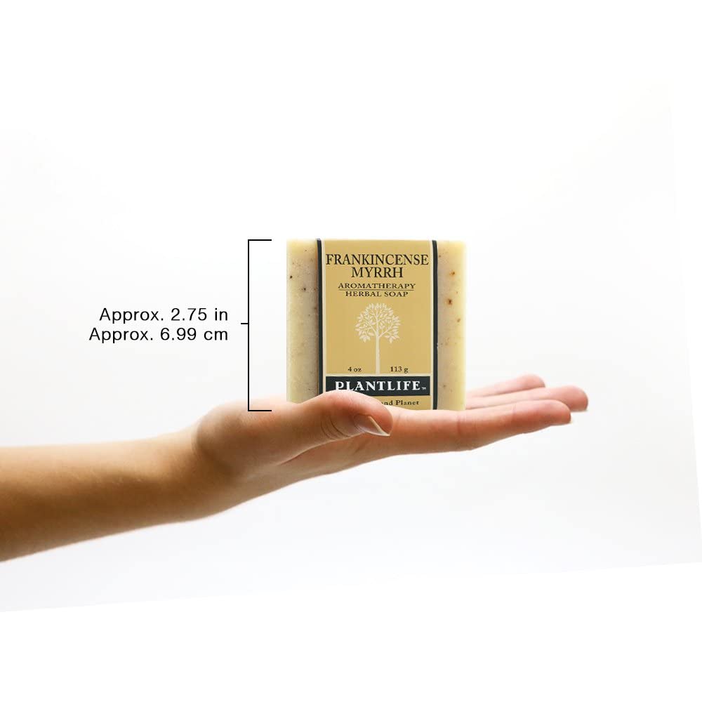 Plantlife Frankincense Myrrh 3-Pack Bar Soap - Moisturizing and Soothing Soap for Your Skin - Hand Crafted Using Plant-Based Ingredients - Made in California 4oz Bar