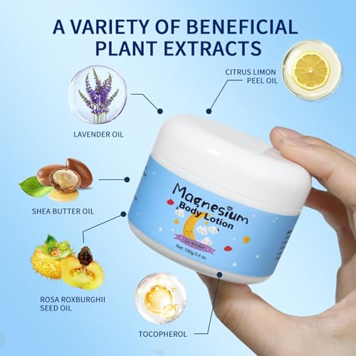 Kids Magnesium Lotion, Baby Magnesium Sleep Lotion, Calming Magnesium Cream for Leg Cramps Feet & Muscle Relaxation (2)