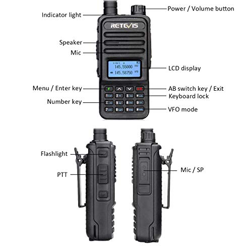 Retevis RT85 2 Way Radios Walkie Talkies Long Range, Walkie Talkies with Speaker Mic, High Power Two Way Radios, Manufacturing, Industrial, Worksite(4 Pack)