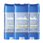 Gillette Antiperspirant and Deodorant for Men, 72hr Sweat & Odor Protection, Long Lasting Freshness, Anti-White Mark Technology, Clear Gel, Tropical Breeze Scent, 3.8 oz (Pack of 3)