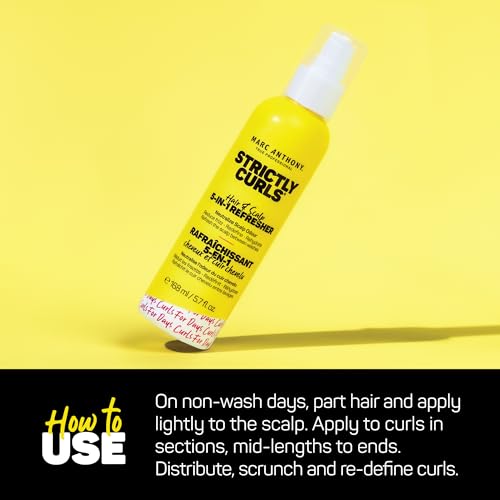 Marc Anthony Strictly Curls Hairspray For Curly Hair, 5-In-1 Refresher - Nourishing Formula For Moisturized, Refreshed & Healthy Scalp & Hair From Root To Tip - 5.7 fl oz