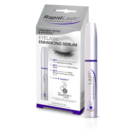 RapidLash Eyelash Enhancing Serum with HEXATEIN 1 Complex – Lash Serum for Eyelashes Conditioning & Hydrating – Longer-Looking, Fuller and Thicker Appearing Lashes – 3 mL / 0.1 fl oz