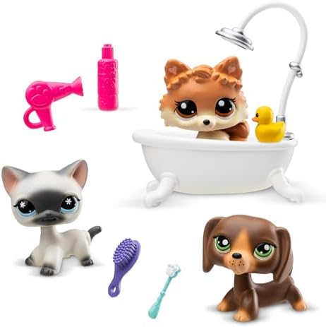 Littlest Pet Shop - Grooming Spa Play Pack, Gen 7 Authentic LPS Bobble Head Toy Figure, Collectible Toy Animal, Ages 4+