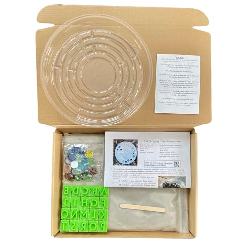 Large DIY Handprint Stepping Stone Kit, Mother's Day Gift, Footprint Stepping Stone (10 Inch + Stamp Set)