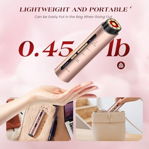 Microcurrent Facial Device, 3 Modes Red Light Therapy for Face and Neck, Skin Care Facial Massager Perfect Gifts for Women Men(Gold)