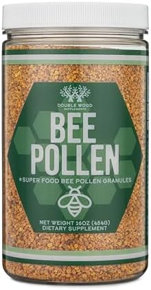 Bee Pollen Supplement - 1lb (16 OZ) of Raw Bee Pollen Granules (151 Servings of 3 Grams Each with Scoop) Superfood High in Vitamins, Minerals, and Protein by Double Wood