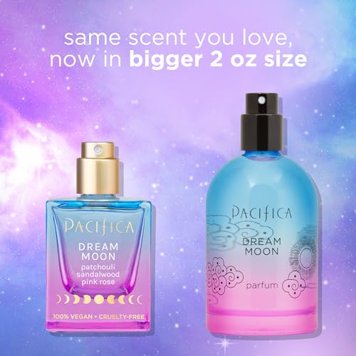 Pacifica Dream Moon Womens Spray Perfume 1 fl oz ��� Long-Lasting Floral Woody Fragrance for Her - Rose, Patchouli, Sandalwood ��� 100% Vegan, Cruelty-Free, Phthalate-Free Fragrance