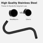 NearMoon S Shaped Shower Head Riser Pipe, Shower Extender Arm with Flange, Standard 1/2" Connection- Bathroom Accessory, 12 Inch (1 Pack, Matte Black)