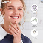 KISS imPRESS No Glue Mani Press-On Nails, Design, 'Wild Venus', Pink, Medium Size, Almond Shape, Includes 30 Nails, Prep Pad, Instructions Sheet, 1 Manicure Stick, 1 Mini File